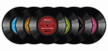 SCHALLPLATTEN UNTERSETZER RECORD MUSIC 6-TEILIG auf einer Z�rich Wunschliste / Geschenkidee