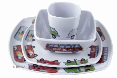 VW BULLI GESCHIRRSET MELAMIN auf einer Essen Wunschliste / Geschenkidee
