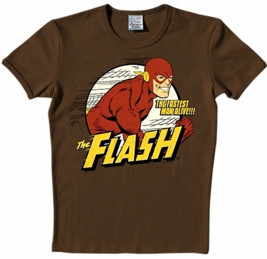 LOGOSHIRT - DER ROTE BLITZ SHIRT - THE FLASH - DC COMICS - BRAUN auf einer Berlin Wunschliste / Geschenkidee