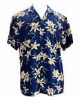 ORIGINAL HAWAIIHEMD - STAR ORCHID - NAVY - PARADISE FOUND