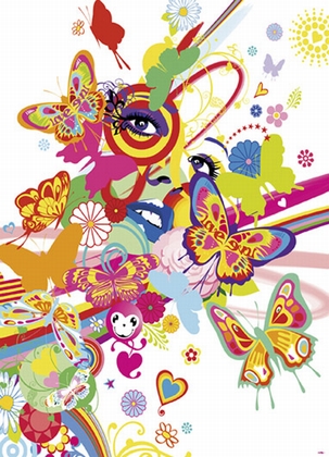 Fototapete - Rainbow Face - 4 part - Klicken f�r gr�ssere Ansicht